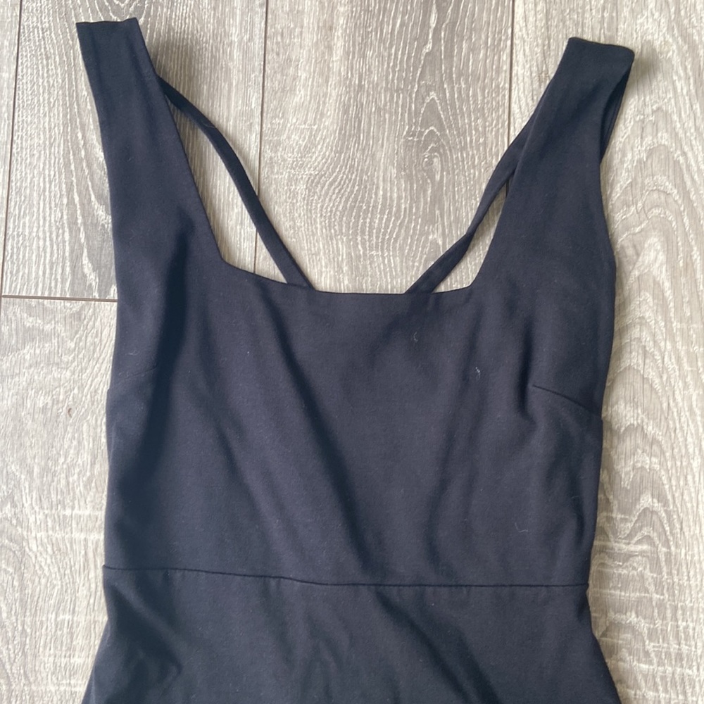 Black Square Neck Dress - Picture 2 of 6